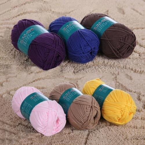5 ball=500G 4 Shares Combed Milk Cotton Yarn Comfortable Wool Blended Yarn Apparel Sewing Yarn Hand Knitting Scarf Hat Yarn