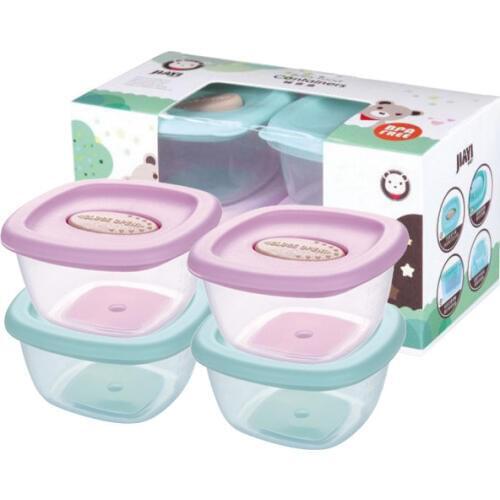 4pc/set Children Dishes Supplementary Food Storage Box Scale Design Tableware Set Portable Baby infant Bowl Baby Snacks Bowl