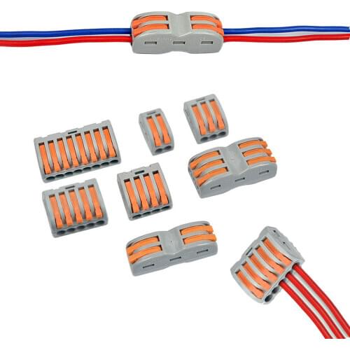 5PCS0.08-4mm Mini Wire Cable Connectors Conductor Threader Splitter PCT212-PCT218 SPL-2 SPL-3 Spring Lever Terminal Blocks Reus