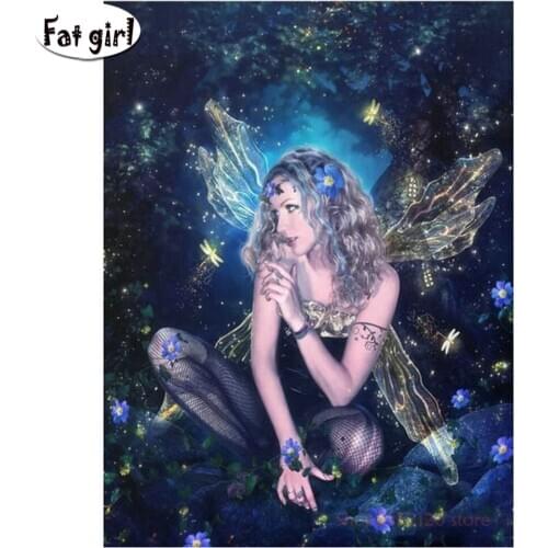 Diamond Painting Cross Stitch Butterfly Elf 5D DIY Embroidery Sale Sexy Beauty Full Square round Drill Mosaic Home Decor