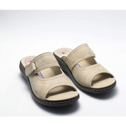 Anatomic Leather Slipper for Women Foot Fit Comfort Removable Insole Buckle