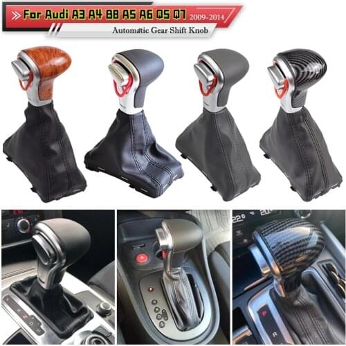 Auto Automatic Shift Knob For Audi A6 C6 A3 8P A4 B8 A5 Q5 2009 2010 2011 2012 2013 2014 Gear shift knob boot