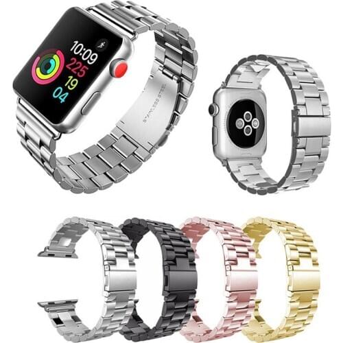Luxury Stainless Steel Bracelet Band for Apple Watch Series 1 2 3 4 5 Band Apple Watch Band 38mm 40mm 42mm 44mm with Adapters