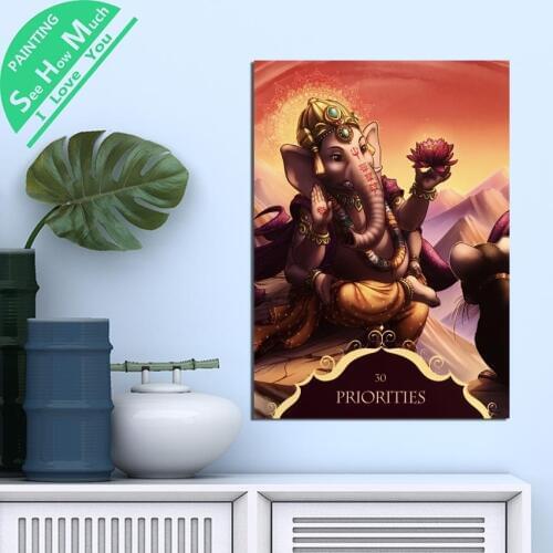 1 Piece Ganesha Priorities Sunset HD Printed Canvas Wall Art Posters and Prints Poster Painting Framed Artwork Room Decoration