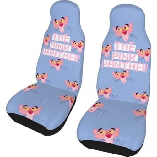 2 car chair cover: Pink Panther car chair cover - Semi-Custom Fit - Front - Will Make Fit Any Car/Truck/Van/RV/SUV