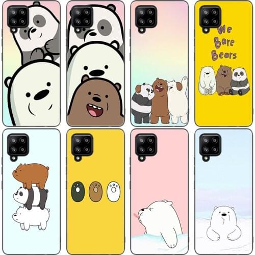 Cute bear panda animal Case For Samsung Galaxy A12 A02S A22 A32 A52 A72 A71 A51 A41 A31 A21 A11 A50 A70 A10S A20S Black Cover