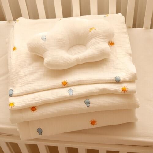 120X150cm Big Size Embroidery Cotton Muslin Kids Blanket,Baby Swaddle,Breathable Baby Comforter,Bath Towel Receiving Blanket