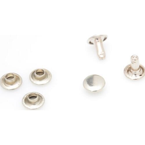 6 mm Dia. Silver Domed double cap rivets Nickel Purse Feet Bag Studs 1000pcs/lot
