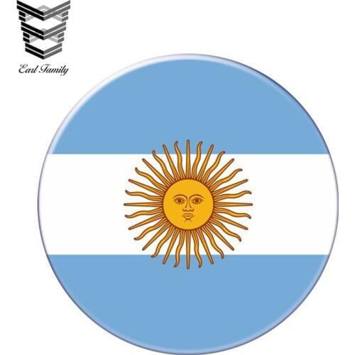EARLFAMILY 13cm x 13cm Auto Moto Bike Suitcase Laptop Flag Round Argentina Decal Reflective Car Sticker Waterproof Car Styling