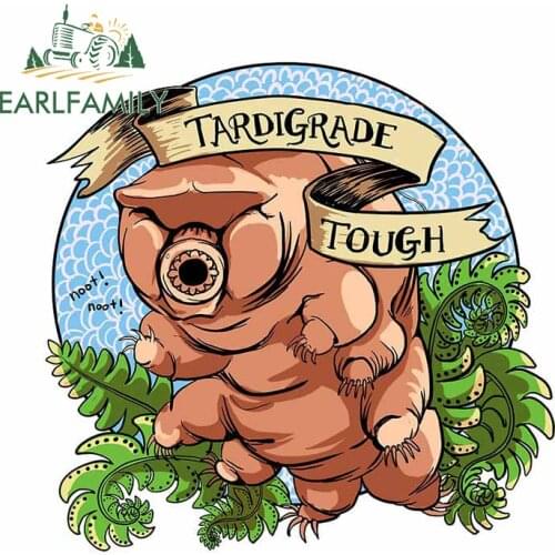 EARLFAMILY 13cm x 6.1cm for Tardigrade Tough Crest Vinyl Car Stickers Scratch-proof Window Trunk Decoration Decal for Vehicle