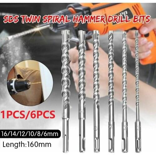 160mm Electric Hammer Drill Bits 6/8/10/12/14/16mm Cross Type Tungsten Steel Alloy SDS Plus For Masonry Concrete Rock Stone