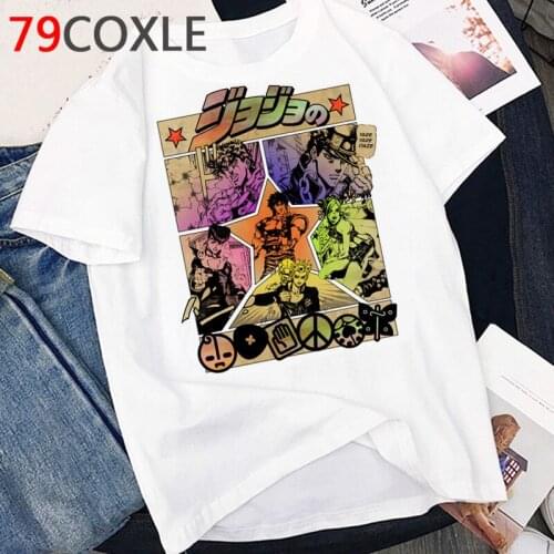Jojo Bizarre Adventure T Shirt Men Japanese Anime Cool Summer Tops Cartoon T-shirt Kawaii Harajuku Unisex Oversized Tshirt Male
