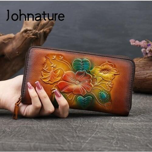 Johnature Embossed Women's Wallets