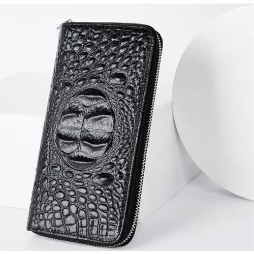 Genuine Leather Clutch Women 2021 Multi-Card Position Leather Purse Brand Crocodile Pattern Wallet Fashion Women Large Wallets