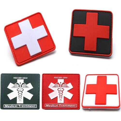 Red Cross Flag of Switzerland First Aid Patch 3D PVC Rubber Medic Paramedic Tactical Army Badge DIY Patches for Clothing