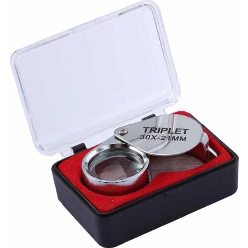 Mini Small Portable Handheld Jewelry Loupe High Magnification Glass Metal Folding Pocket Size Jewelry Identification Magnifier