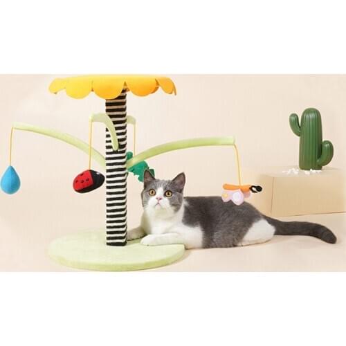 Multifunctional Cat Tree Rack Hanging Ball Climbing Frame Small Cat Scratching Column Cat Climbing Column Cat Jumping Platform
