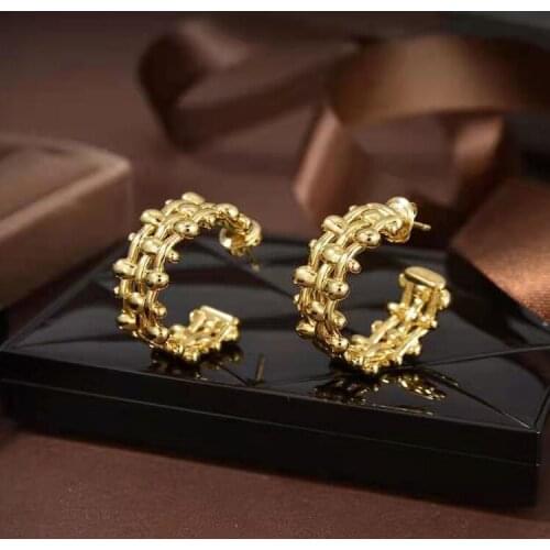 Fashion Jewelry 925 Sterling Earrings Gold Nail Earrings Circle Stud Earrings Fashion Jewelry Top Quality Silver Jewelry