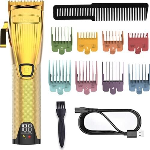 Men hair clipper professional LED dightal display hair trimmer adjustable haircut machine rechargeable hair cutting tool