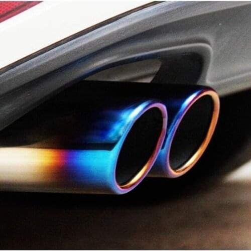 2Pc car styling Stainless steel Exhaust Muffler Tip Pipe Car Accessories For VW Volkswagen Jetta MK6 1.4T Golf 6 Golf 7 MK7 1.4T