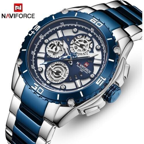 NAVIFORCE 9179 Luxury Watch Men Stainless Steel Sport Watches Men Business Quartz Dropshipping Date Male Clock Relogio Masculino