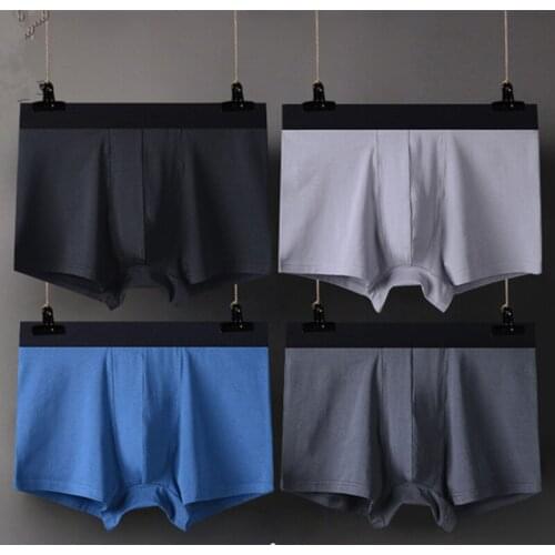 4 Pcs/Lot Mens Underwear Good Cotton Good Quality Comfortable Flat Footed Underpants Suitable Weight 55kg To 120kg Wear Good B