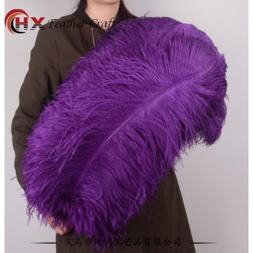 Wholesale Hard rod 10pcs/lot natural purple Ostrich Feathers 15-75cm /6-30" Wedding Christmas Decorations DIY Feather