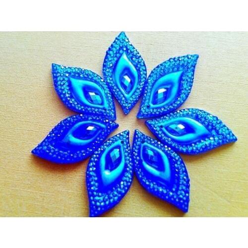 Dazzling blue AB colour crystal eye navette shape sew on Rhinestones Stones Accessores Loose Beads 16*30mm 60pcs/lot