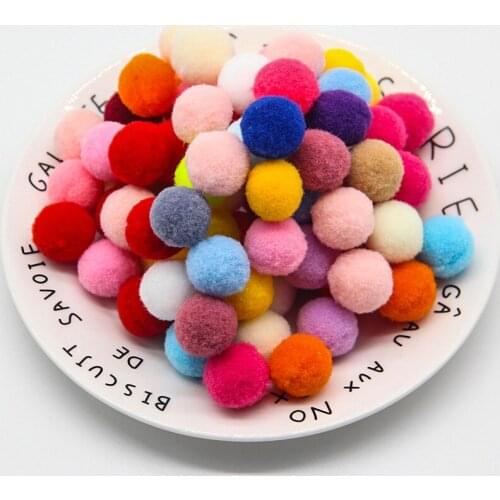 Colorful Pompoms 20mm Soft Pom Poms Fur Ball 2cm Pompon Arts Toys Crafts DIY Apparel Sewing Fabric Supplies Wedding Home Decor