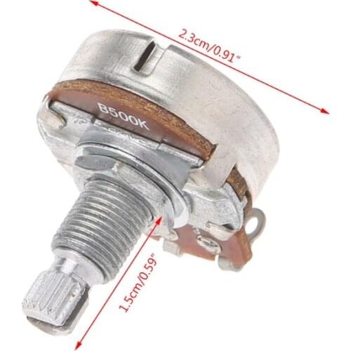 WXTF B500K Potentiometer Splined Pot Electric Guitar Bass Effect Amp Tone Volume Parts