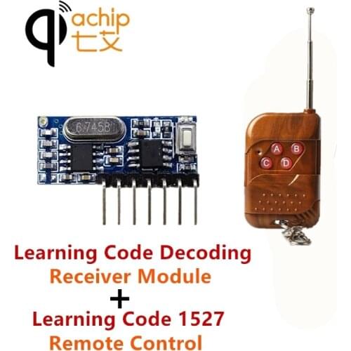 QIACHIP 433 Mhz Remote Control & 433.92Mhz Wireless Receiver Learning Code 1527 Decoding Module 4CH output With Learning Button