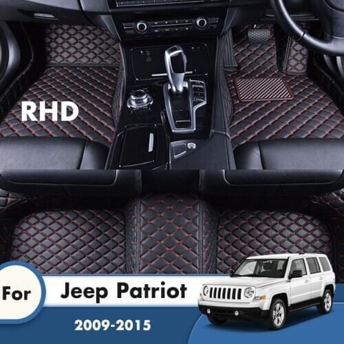 RHD Carpets For Jeep Patriot 2015 2014 2013 2012 2011 2010 2009 Leather Waterproof Car Floor Mats Rugs Auto Accessories Interior