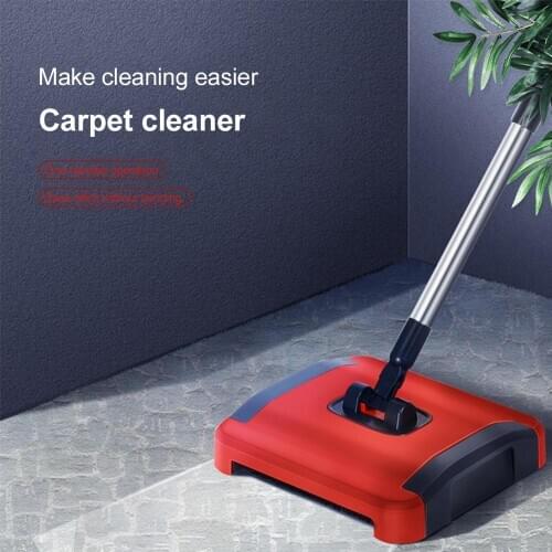 1pcs Carpet Floor Sweeper Cleaner Hand Push Automatic Broom for Home Office Rugs Dust Scraps Paper Cleaning with Brush