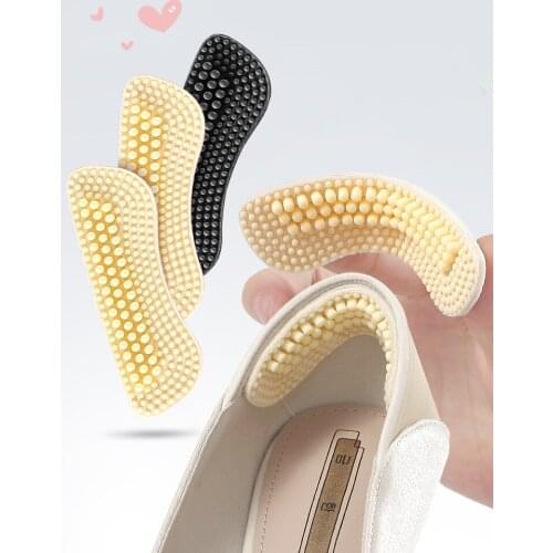 1Pair Silicone Inserts Soft Massage Silica Gel Fabric Shoe Pads Liner Grips Back Heel Inserts Insoles