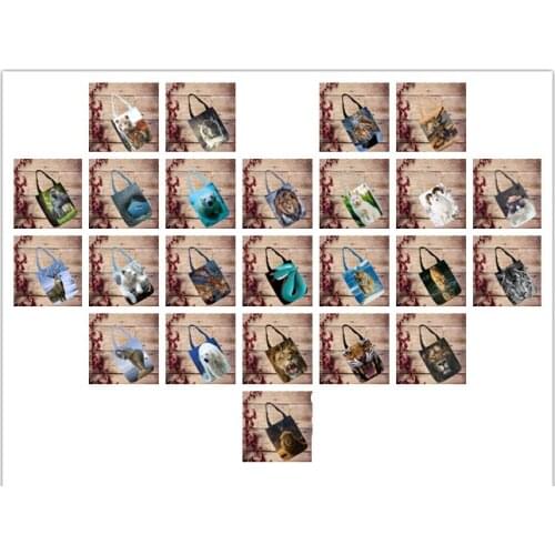 Tiger Animal Fashion Anime Foldable Canvas Shopping Bag Casual Shoulder Bags Customized Tote Handbag Unisex New Gifts