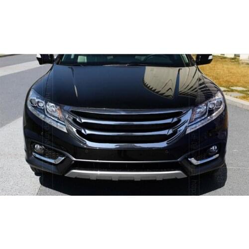 Carbon Fiber Chrome Car Front Bumper Mesh Grille Around Trim Racing Grills For 11-16 Honda Crosstour 2011-2016