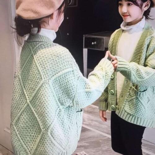 Girls Outerwear Autumn Baby Sweater Knitting Solid Color Top Kids Long Sleeve Cardigan Children Knitted Sweater Cardigan J192