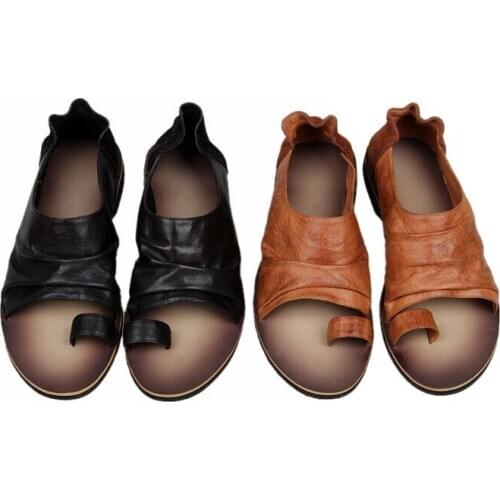 Cow leather Flip flops Fashion Hot Summer Beach Mens Gladiators Leisure Shoes