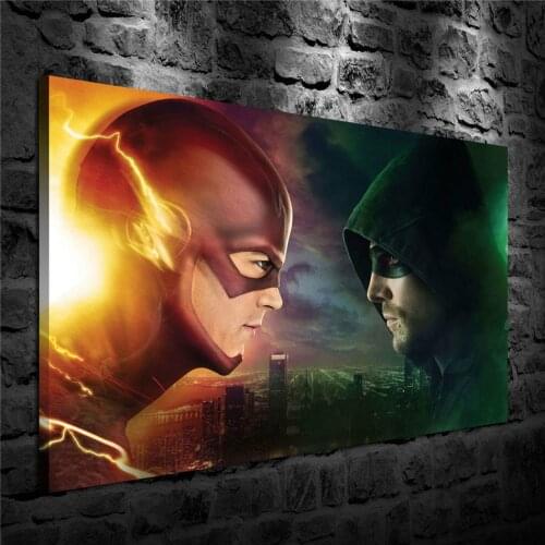 Flash ,Green Arrow DC 1 Panel Wall Art Oil Painting Poster Canvas Painting Print Pictures for Living Room Home Decor