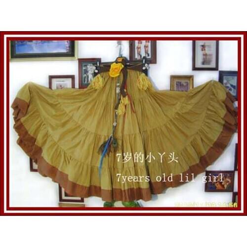 4Tiered 20Yards100%Cotton Tribal Belly Dance Skirt With Border EI11