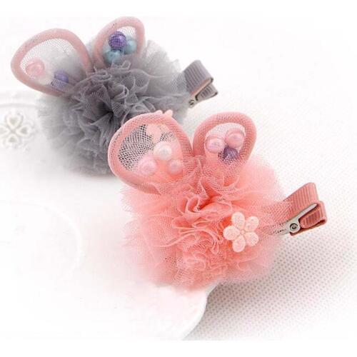 Dog Puppy Cute Pet Grooming Flower Hairpins Butterfly Hair Clips Hair Barrette Yarn ball colored beads, rabbit ears