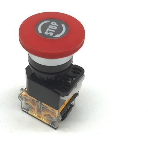 1PCS Self-locking Type LA38-11ZS stop Mushroom Head Emergency Stop Button Switch Self-Locking 22mm