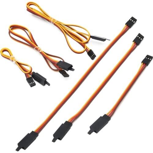 10Pcs 100/150/200/300/500/1000mm Servo Extension Lead Wire Cable,Anti-loose 60 Core For RC Futaba JR Male to Female Airplane Toy