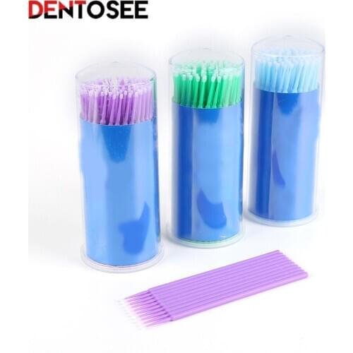 100 PCS/set Dental Disposable Micro Applicator Brush Bendable