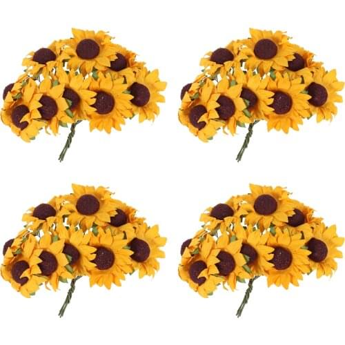 100 pcs Chic Mini Artificial Paper Sunflower high quality artificial flower home garden party wedding decoration DIY