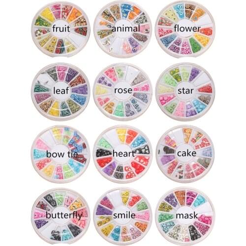 2wheels/lot Dia 5mm Polymer Clay Thin Miniature Fruit Slice For 3D nail Art Mobile Case Scrapbook Embellishments Materials