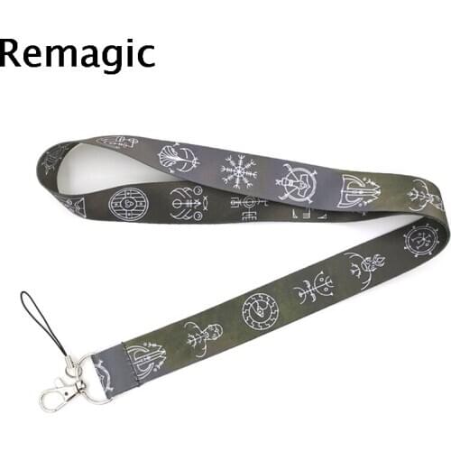 20pcs Viking symbols students men kids Neck Strap Lanyard keychain Mobile Phone ID Badge Holder Key Chain Keyrings Accessories