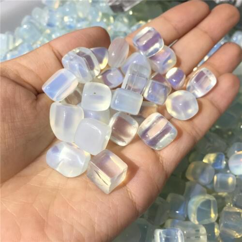 20PCS opal stone small irregular square style tumbled stone for fish tank aquarium garden home decoration