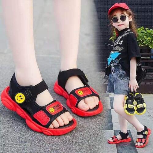 2021 Childrens Summer Boys Leather Sandals Baby Flat Children Beach Shoes Kids Sports Soft Non-slip Casual Toddler Sandals B841