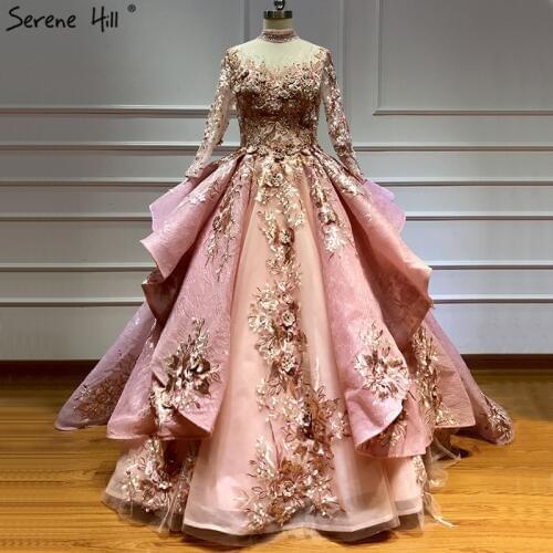 2020 Vintage High-end Long Sleeves Wedding Dresses Custom Made New Flowers Pearls Fashion Sexy Bride Gowns Real Photo HX320400